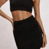 WNT Lola Ruched Crepe Bandeau - Black Two Piece Sets