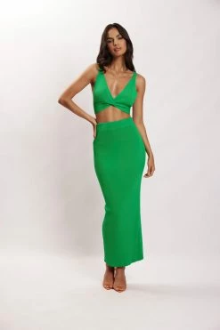 EMS Kaesha Twist Front Knit Top - Green Two Piece Sets 11 EMS Kaesha Twist Front Knit Top - Green Two Piece Sets