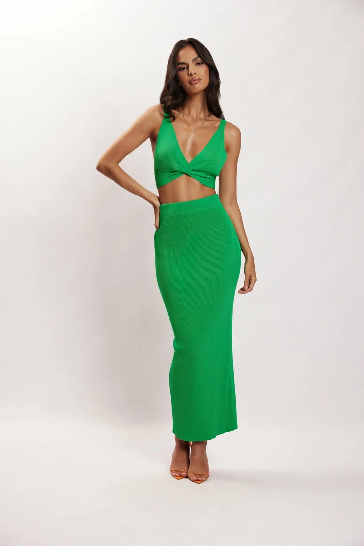 EMS Kaesha Twist Front Knit Top - Green Two Piece Sets 3 EMS Kaesha Twist Front Knit Top - Green Two Piece Sets