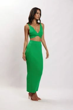 EMS Kaesha Split Midi Knitted Skirt - Green Two Piece Sets 10 EMS Kaesha Split Midi Knitted Skirt - Green Two Piece Sets