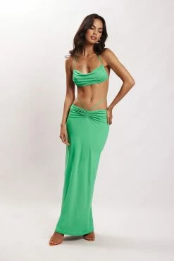 WXI Amber Ruched Maxi Skirt - Green 16 WXI Amber Ruched Maxi Skirt - Green