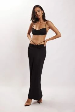 WXI Amber Ruched Maxi Skirt - Black 16 WXI Amber Ruched Maxi Skirt - Black