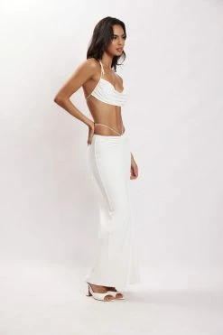 WXI Amber Ruched Maxi Skirt - White Two Piece Sets 13 WXI Amber Ruched Maxi Skirt - White Two Piece Sets