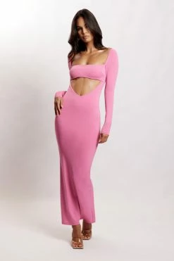 AMC DRESSES Ashleigh Cut Out Bandeau Maxi Dress - Pink