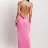 JLW DRESSES Jade Cowl Neck Backless Maxi Dress - Pink