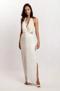 JLW DRESSES Gia Two Toned Maxi Dress - Multi Bone