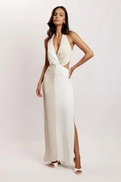 JLW DRESSES Gia Two Toned Maxi Dress - Multi Bone