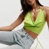 JLW Two Piece Sets Amy Satin Cowl Neck Top - Lime Green