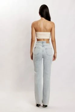 EMS All Bottoms Lauren Straight Leg Ripped Jeans - Light Blue