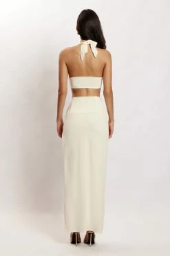 AMC Nicole Halter Crop Top - Bone 10 AMC Nicole Halter Crop Top - Bone