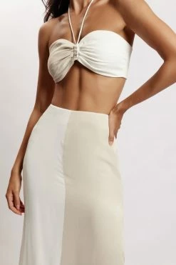 JLW Two Piece Sets Frankie Two Tone Satin Bandeau - Multi Bone 10 JLW Two Piece Sets Frankie Two Tone Satin Bandeau - Multi Bone