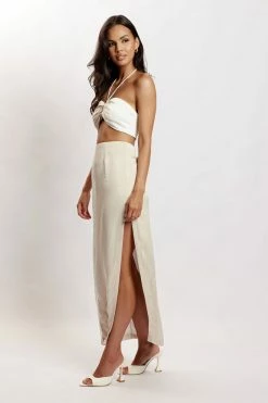 JLW Two Piece Sets Frankie Two Tone Satin Maxi Skirt - Multi Bone 9 JLW Two Piece Sets Frankie Two Tone Satin Maxi Skirt - Multi Bone