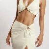 AMC Jacqui Triangle Hardware Crop Top - Bone Two Piece Sets