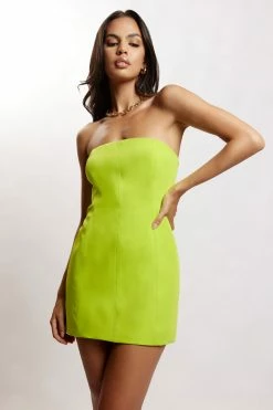 WNT DRESSES Maci Crepe Mini Dress - Lime Green 11 WNT DRESSES Maci Crepe Mini Dress - Lime Green