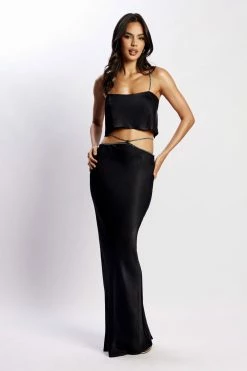 JLW Dayana Straight Cut Crop Top - Black Two Piece Sets 10 JLW Dayana Straight Cut Crop Top - Black Two Piece Sets