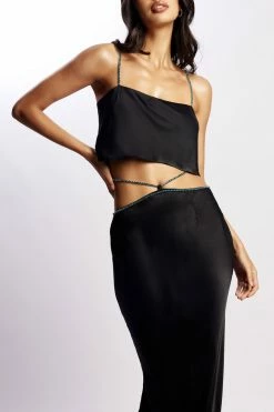 JLW Dayana Straight Cut Crop Top - Black Two Piece Sets 13 JLW Dayana Straight Cut Crop Top - Black Two Piece Sets