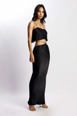 JLW All Bottoms Dayana Diamante Maxi Skirt - Black 9 JLW All Bottoms Dayana Diamante Maxi Skirt - Black