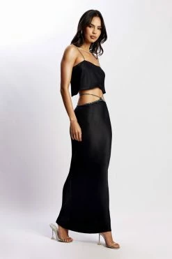 JLW Dayana Straight Cut Crop Top - Black Two Piece Sets 14 JLW Dayana Straight Cut Crop Top - Black Two Piece Sets