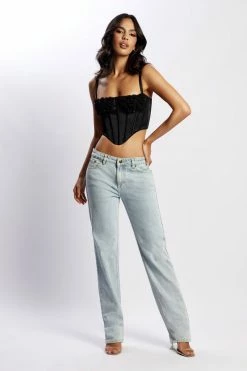 QNG Kristy Shirring Bust Corset Top - Black All Tops 15 QNG Kristy Shirring Bust Corset Top - Black All Tops