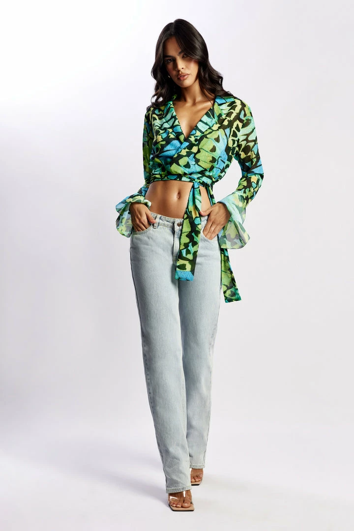 BSD Two Piece Sets Annaliese Wrap Over Blouse - Butterfly Print 6 BSD Two Piece Sets Annaliese Wrap Over Blouse - Butterfly Print