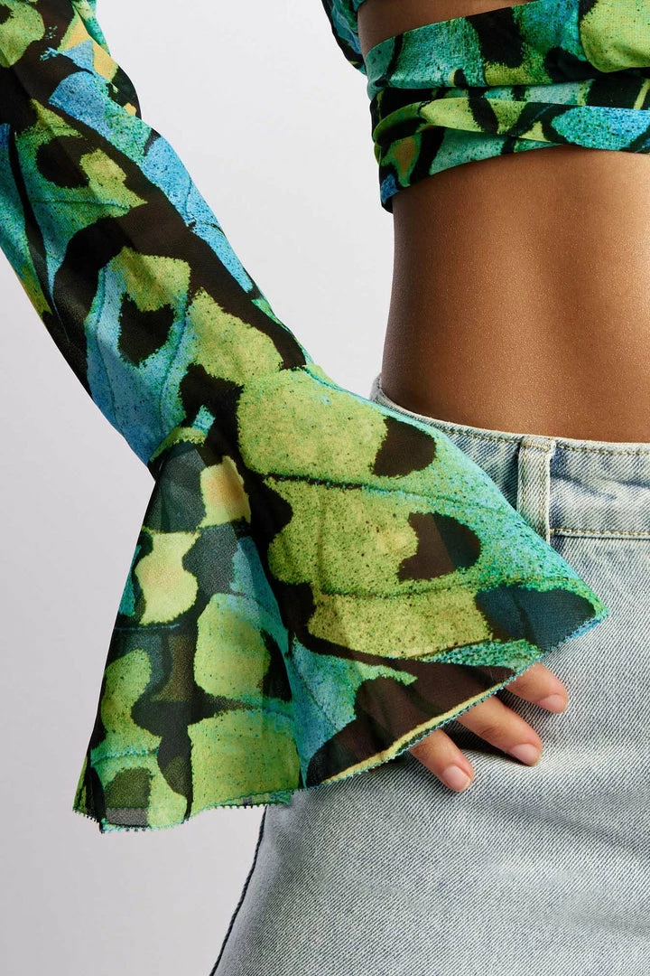 BSD Two Piece Sets Annaliese Wrap Over Blouse - Butterfly Print 8 BSD Two Piece Sets Annaliese Wrap Over Blouse - Butterfly Print