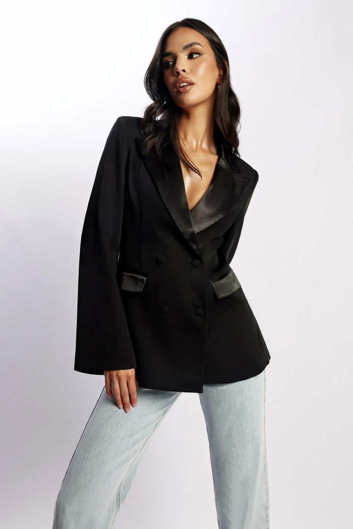 WNT Zara Tailored Blazer With Splits - Black 2 WNT Zara Tailored Blazer With Splits - Black