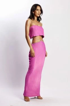 JLW Two Piece Sets Dayana Diamante Maxi Skirt - Purple 10 JLW Two Piece Sets Dayana Diamante Maxi Skirt - Purple