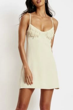 BSD Amelie Shirring Bust Slip Dress - Cream DRESSES 14 BSD Amelie Shirring Bust Slip Dress - Cream DRESSES