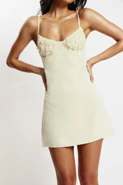 BSD Amelie Shirring Bust Slip Dress - Cream DRESSES 12 BSD Amelie Shirring Bust Slip Dress - Cream DRESSES