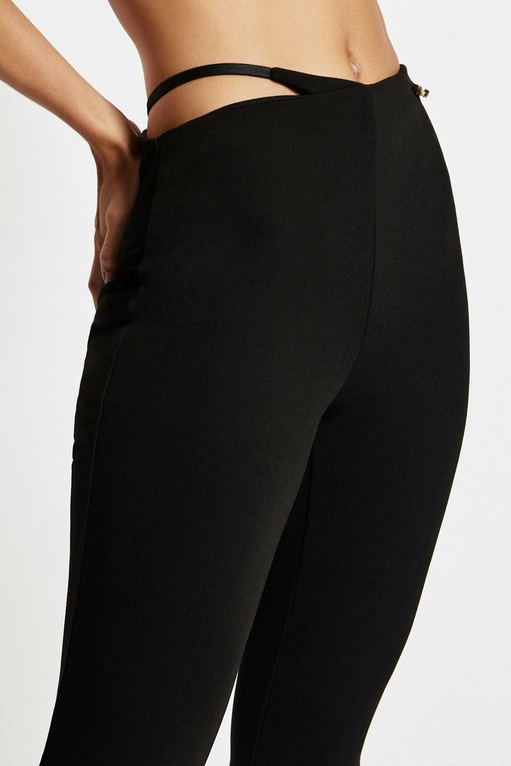 BSD All Bottoms Irene Pants With V Front Cut Out - Black 2 BSD All Bottoms Irene Pants With V Front Cut Out - Black