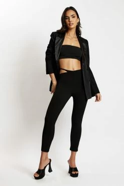 BSD All Bottoms Irene Pants With V Front Cut Out - Black 16 BSD All Bottoms Irene Pants With V Front Cut Out - Black