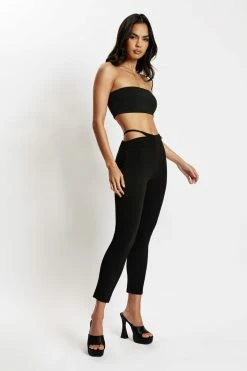 BSD All Bottoms Irene Pants With V Front Cut Out - Black