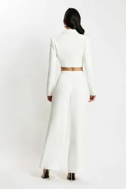 WNT Gloria Cropped Corset Blazer - White Two Piece Sets 9 WNT Gloria Cropped Corset Blazer - White Two Piece Sets