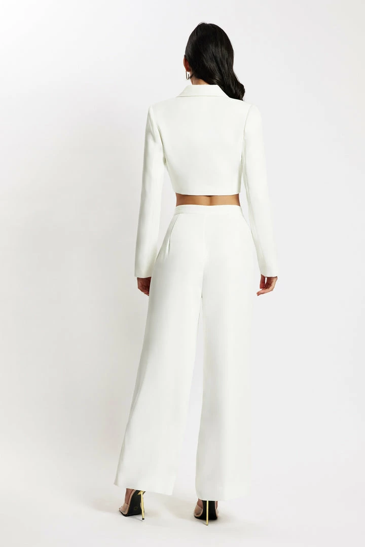 WNT Gloria Cropped Corset Blazer - White Two Piece Sets 3 WNT Gloria Cropped Corset Blazer - White Two Piece Sets