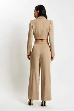 WNT Gloria Cropped Corset Blazer - Taupe 10 WNT Gloria Cropped Corset Blazer - Taupe