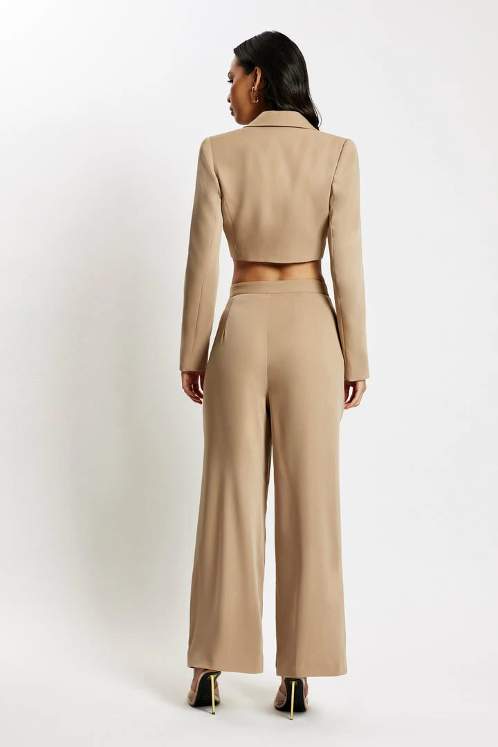 WNT Gloria Wide Leg Trouser - Taupe Two Piece Sets 3 WNT Gloria Wide Leg Trouser - Taupe Two Piece Sets
