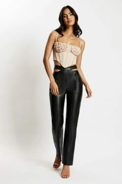 QNG Kristy Shirring Bust Corset Top - Champagne All Tops 8 QNG Kristy Shirring Bust Corset Top - Champagne All Tops