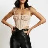 QNG Kristy Shirring Bust Corset Top - Champagne All Tops