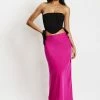 WNT Missy Maxi Satin Skirt - Fuchsia