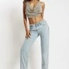 EMS All Bottoms Sonya Low Rise Denim Jeans - Light Blue