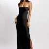 WNT Sydney Straight Neck Slip Maxi Dress - Black DRESSES