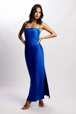 WNT Sydney Straight Neck Slip Maxi Dress - Cobalt Blue