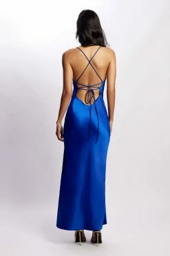 WNT Sydney Straight Neck Slip Maxi Dress - Cobalt Blue