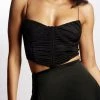 BSD Magenta Ruched Corset Top - Black All Tops