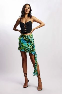 BSD Janice Asymmetric Skirt With Ruffles - Butterfly Print 12 BSD Janice Asymmetric Skirt With Ruffles - Butterfly Print