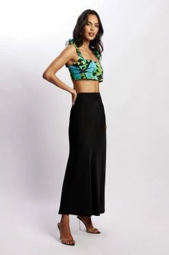 BSD Two Piece Sets Becka Side Twist Chiffon Top - Butterfly Print