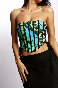 BSD Elizabeth Strapless Corset Top - Butterfly Print Two Piece Sets 13 BSD Elizabeth Strapless Corset Top - Butterfly Print Two Piece Sets