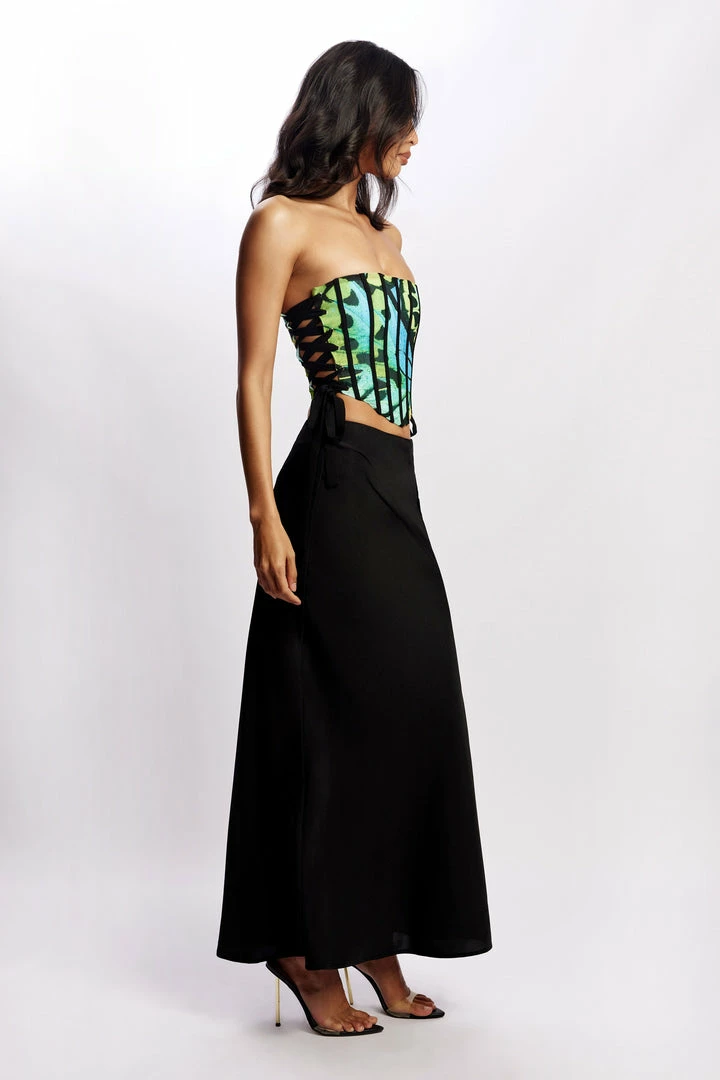 BSD Elizabeth Strapless Corset Top - Butterfly Print Two Piece Sets 6 BSD Elizabeth Strapless Corset Top - Butterfly Print Two Piece Sets