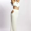 JLW Two Piece Sets Jayleen Maxi Skirt With Fringe - White