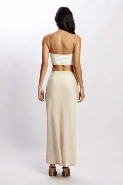 WNT Missy Maxi Satin Skirt - Champagne All Bottoms